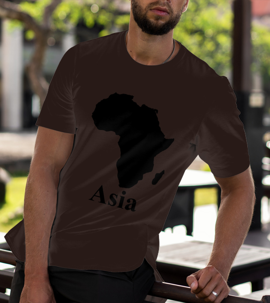 Terrible Maps Asia Map Silhouette Joke T-Shirt