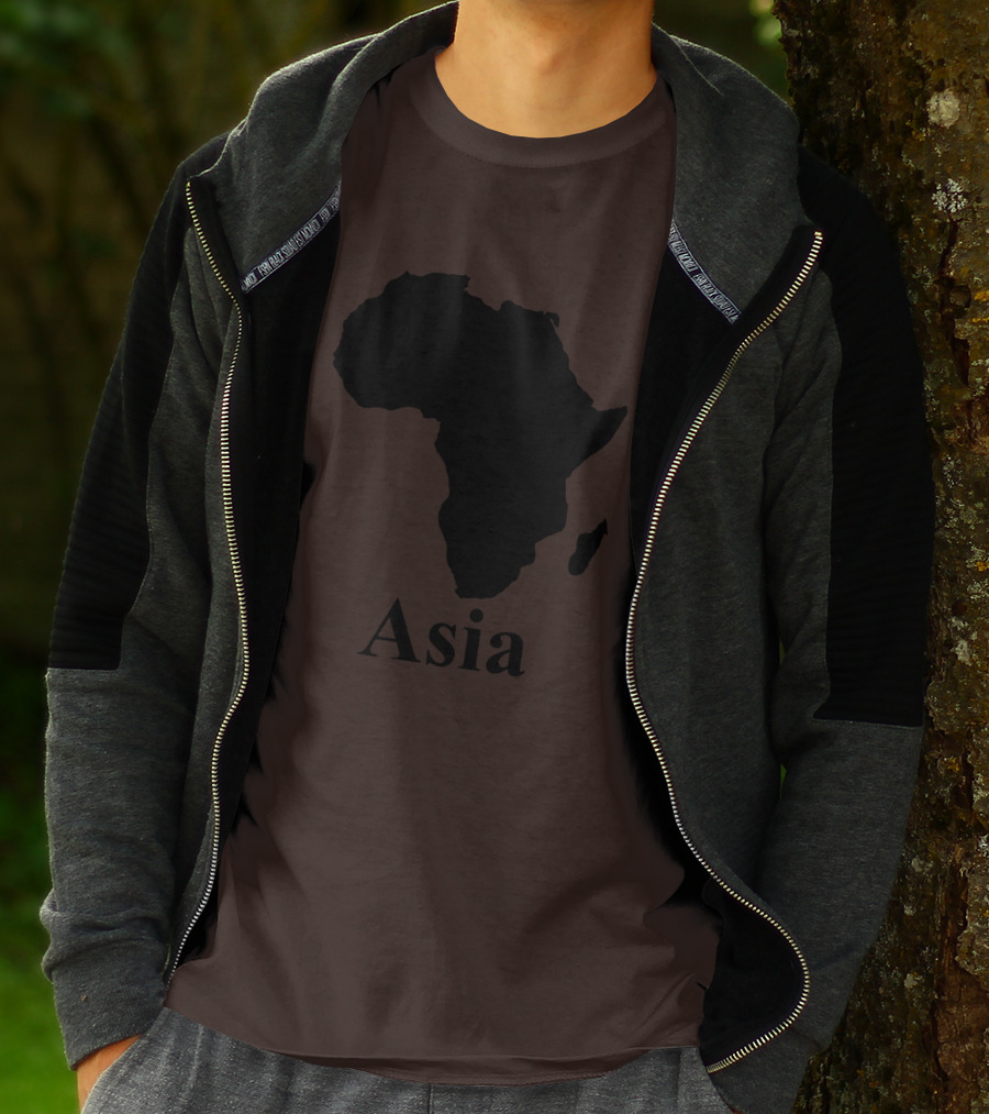Terrible Maps Asia Map Silhouette Joke T-Shirt