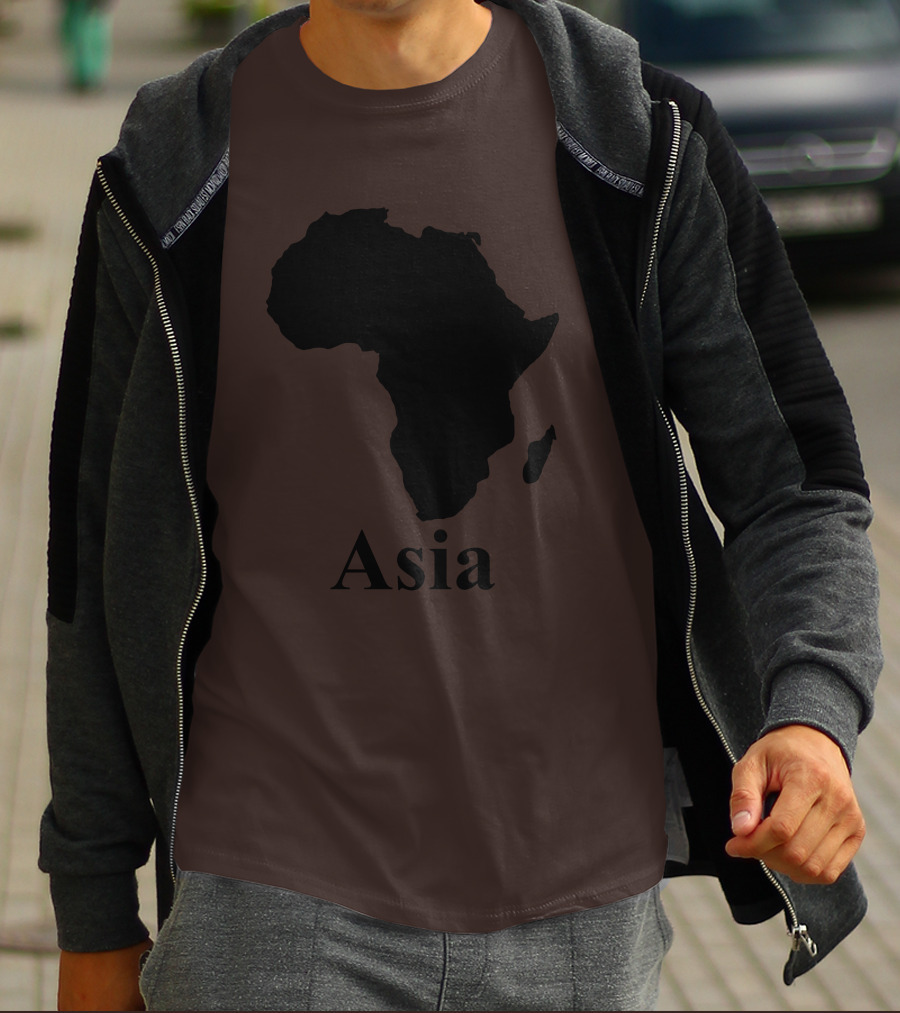 Terrible Maps Asia Map Silhouette Joke T-Shirt