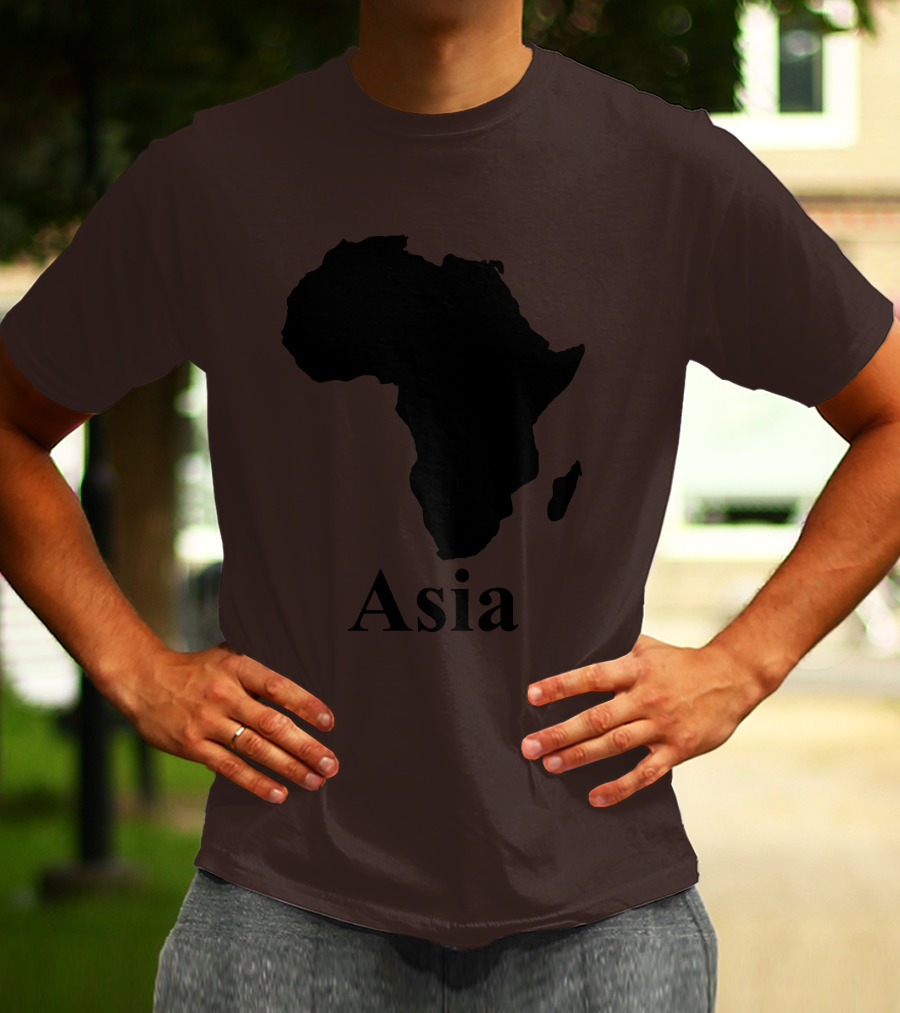 Terrible Maps Asia Map Silhouette Joke T-Shirt
