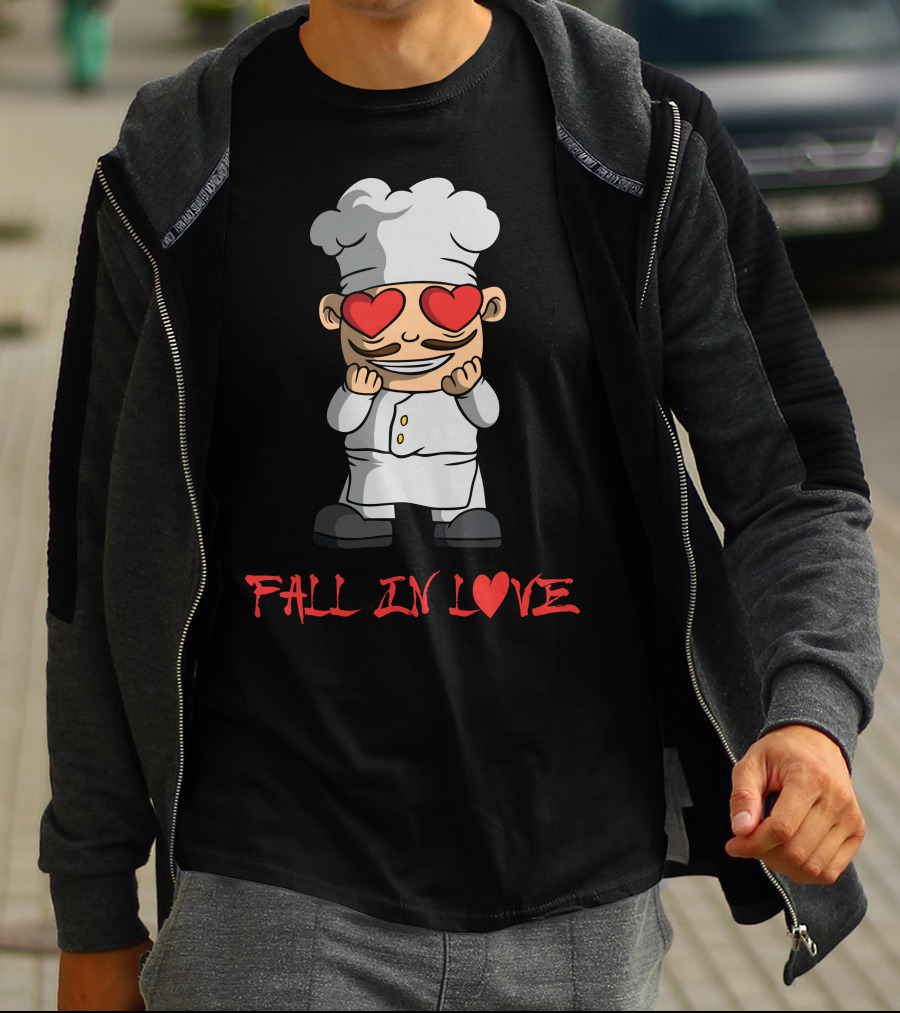 FALL IN LOVE Chef With Heart Eyes T-Shirt
