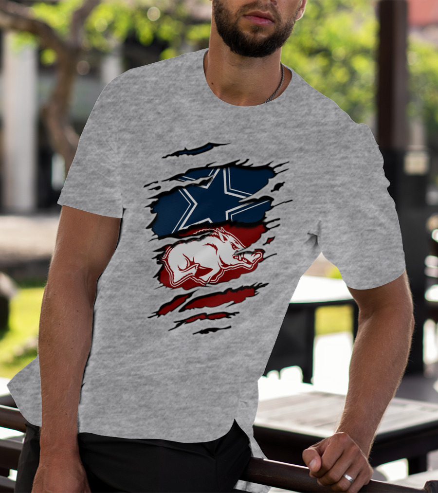 Dallas Cowboys Arkansas Razorbacks Torn T-Shirt