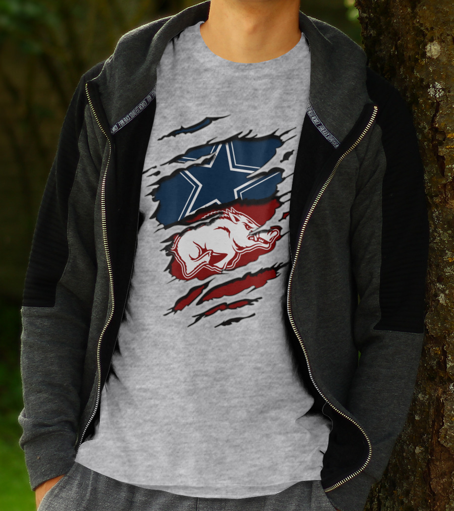 Dallas Cowboys Arkansas Razorbacks Torn T-Shirt