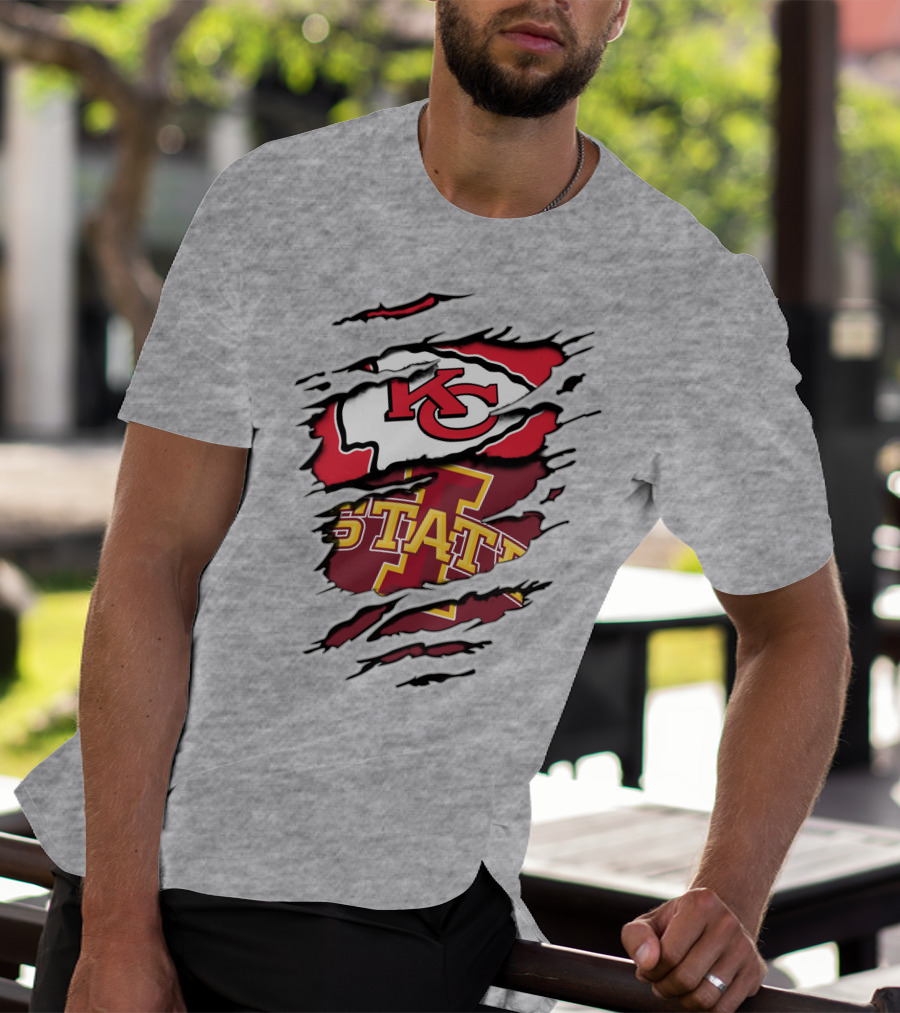 Kansas City Chiefs Iowa State Cyclones Torn T-Shirt