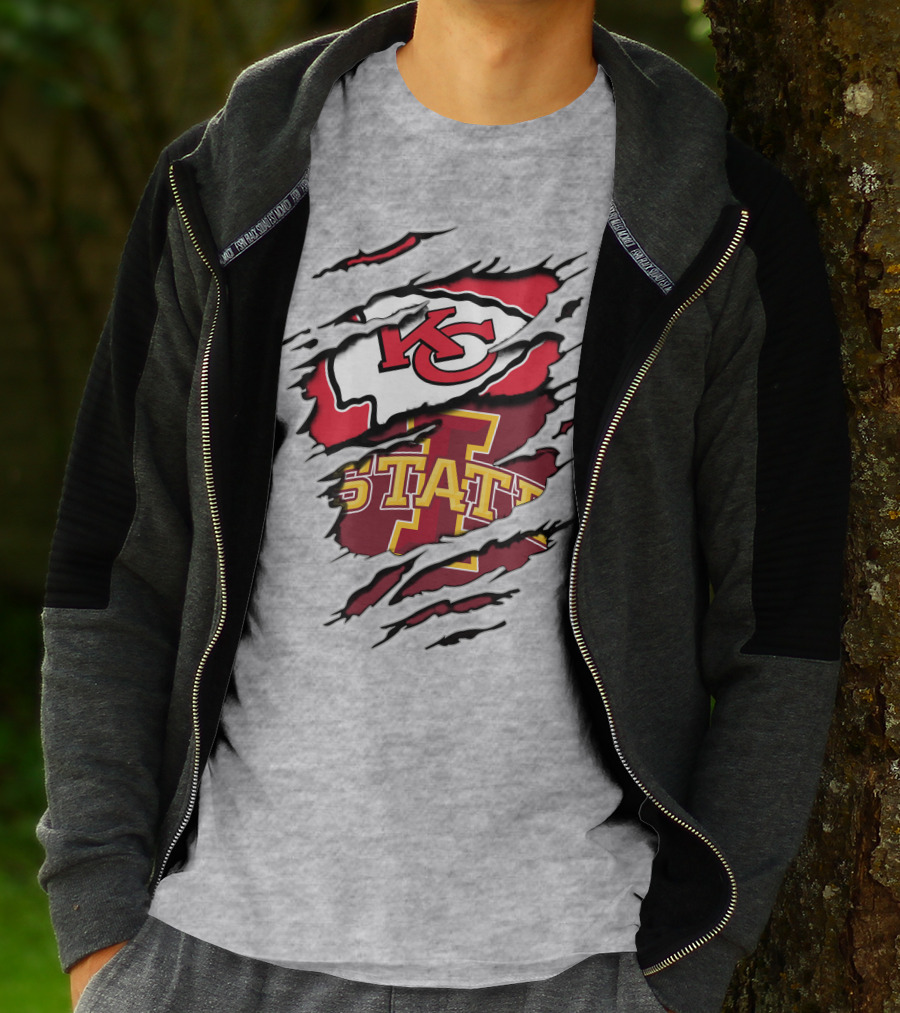 Kansas City Chiefs Iowa State Cyclones Torn T-Shirt