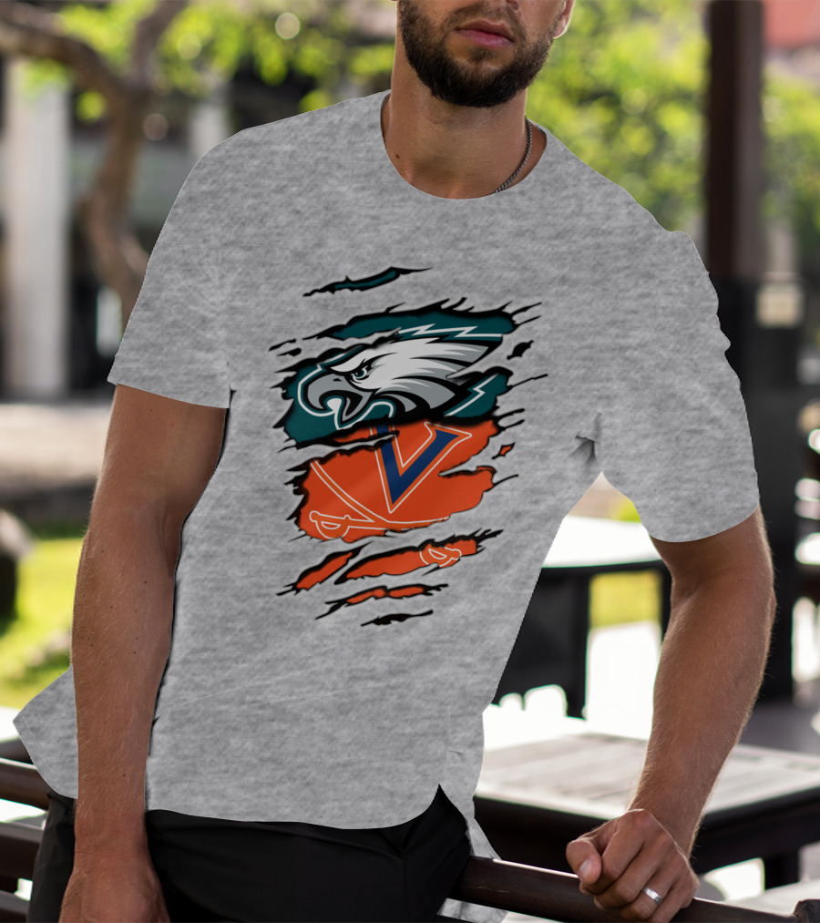 Eagles And Cavaliers Fan Crossover Torn Legacy T-Shirt