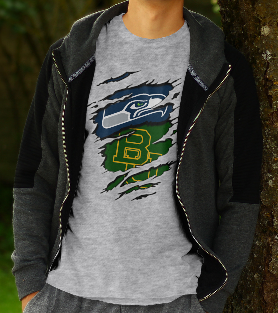Seattle Seahawks Baylor Bears Fan Mashup T-Shirt