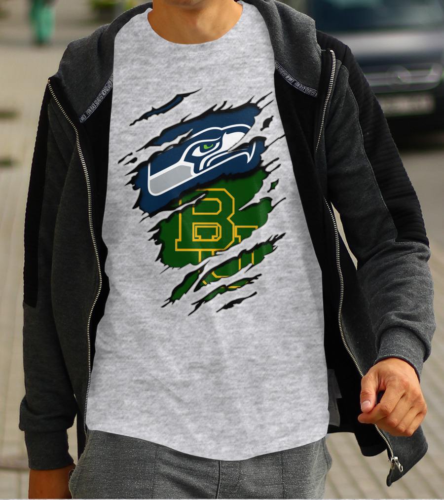 Seattle Seahawks Baylor Bears Fan Mashup T-Shirt