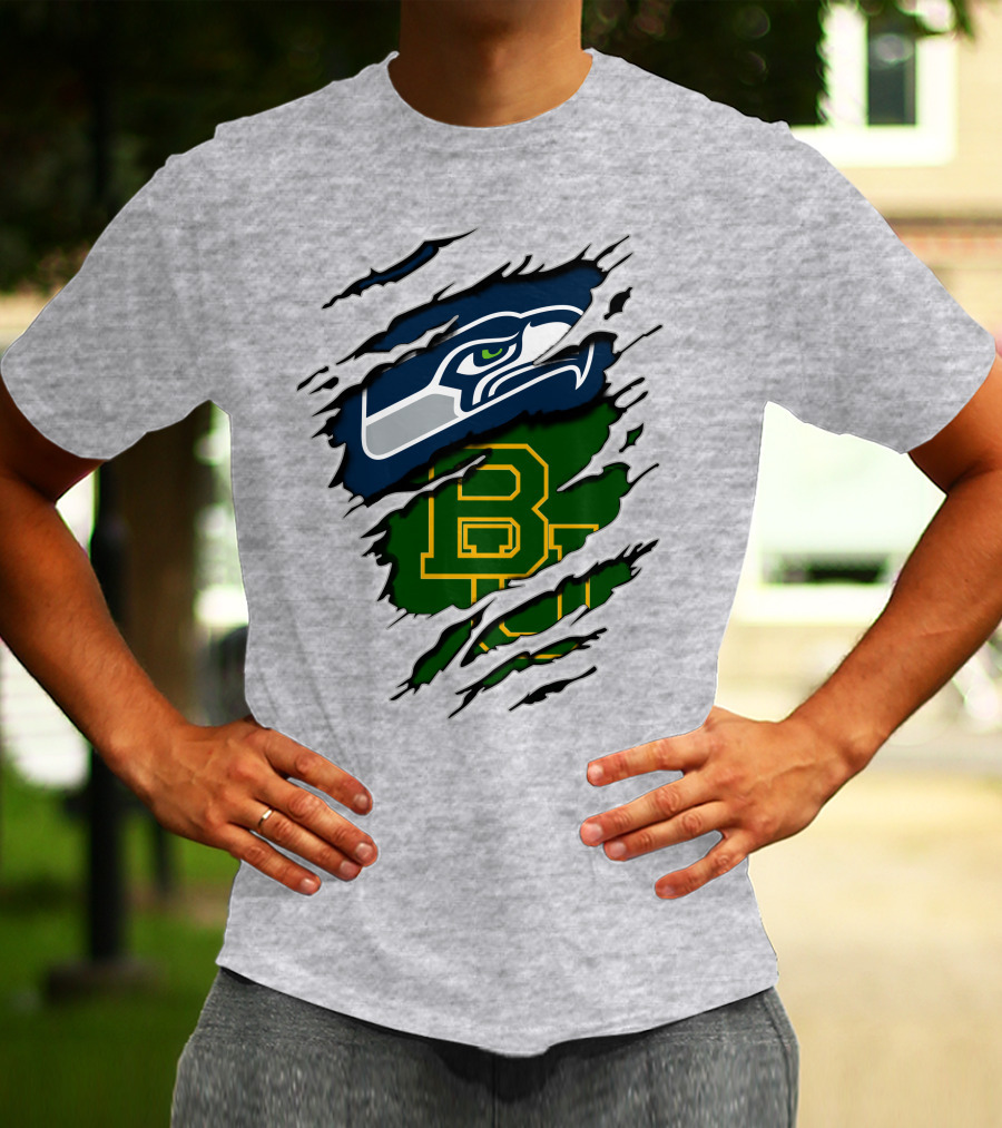 Seattle Seahawks Baylor Bears Fan Mashup T-Shirt