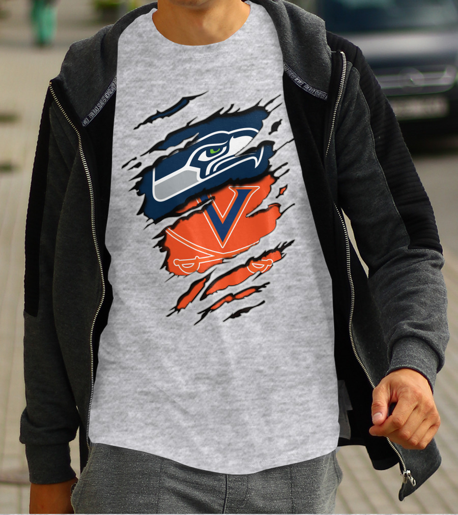 Seattle Seahawks Virginia Cavaliers Claw T-Shirt