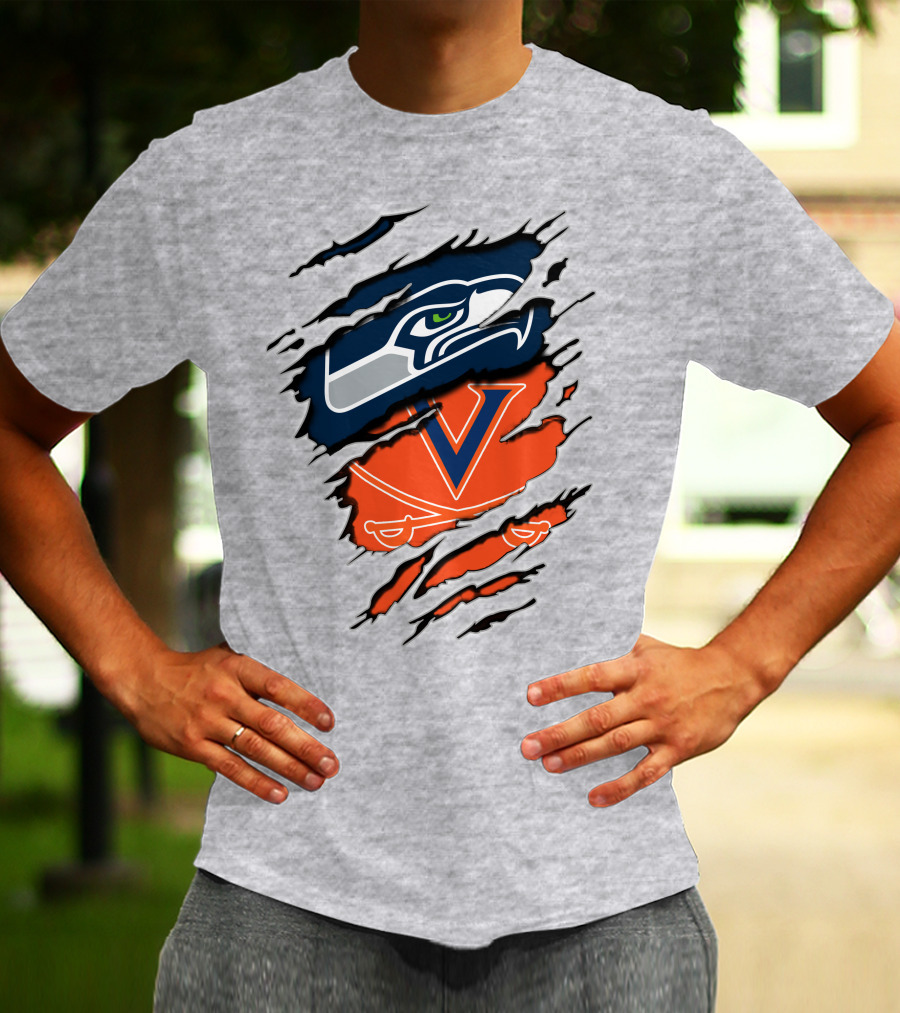 Seattle Seahawks Virginia Cavaliers Claw T-Shirt
