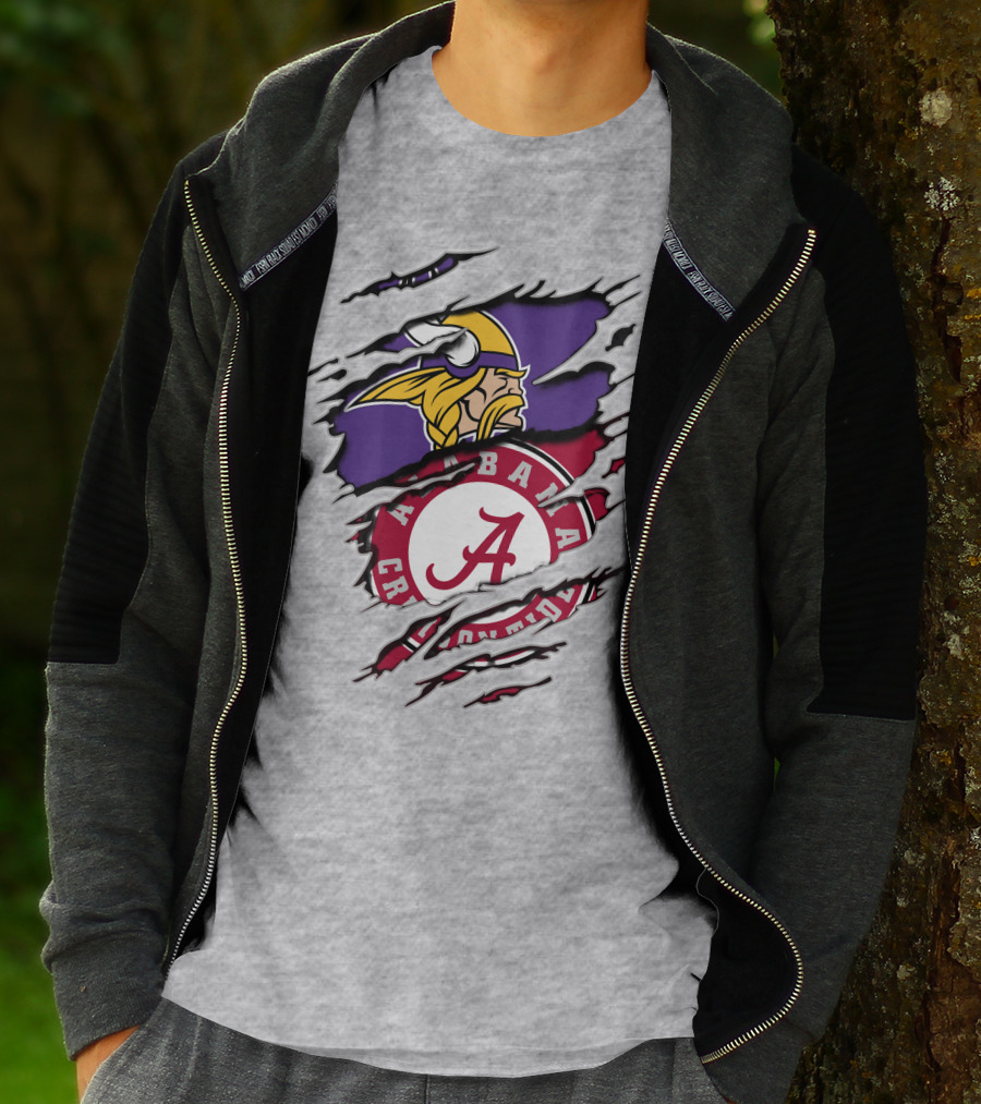 Alabama Crimson Tide Minnesota Vikings Crossover T-Shirt