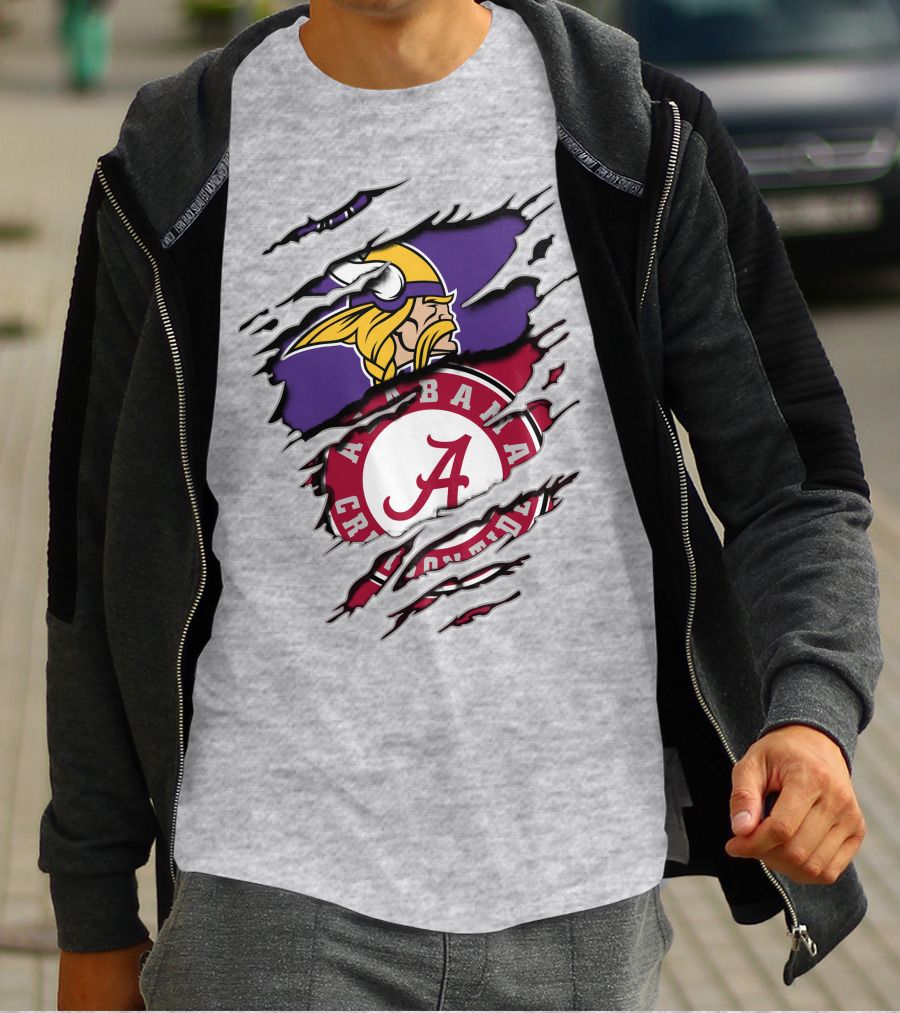 Alabama Crimson Tide Minnesota Vikings Crossover T-Shirt