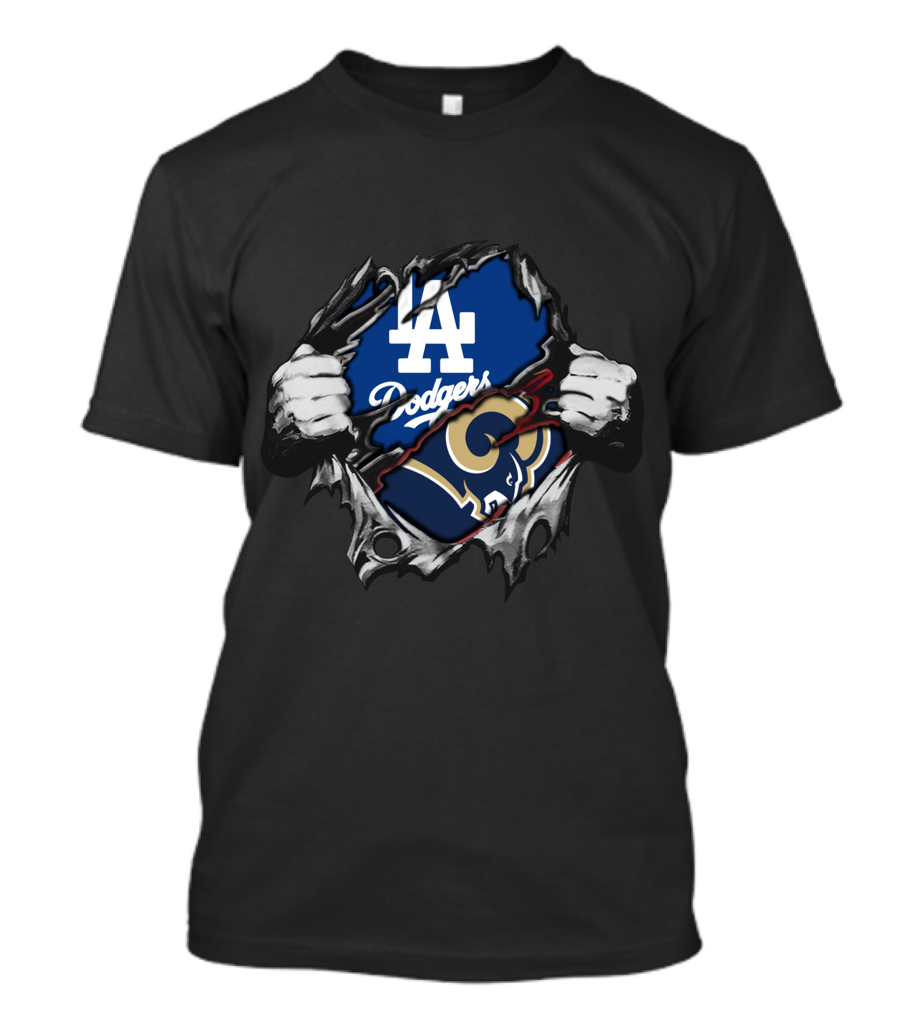 LA Dodgers Rams Fan Crossover T-Shirt