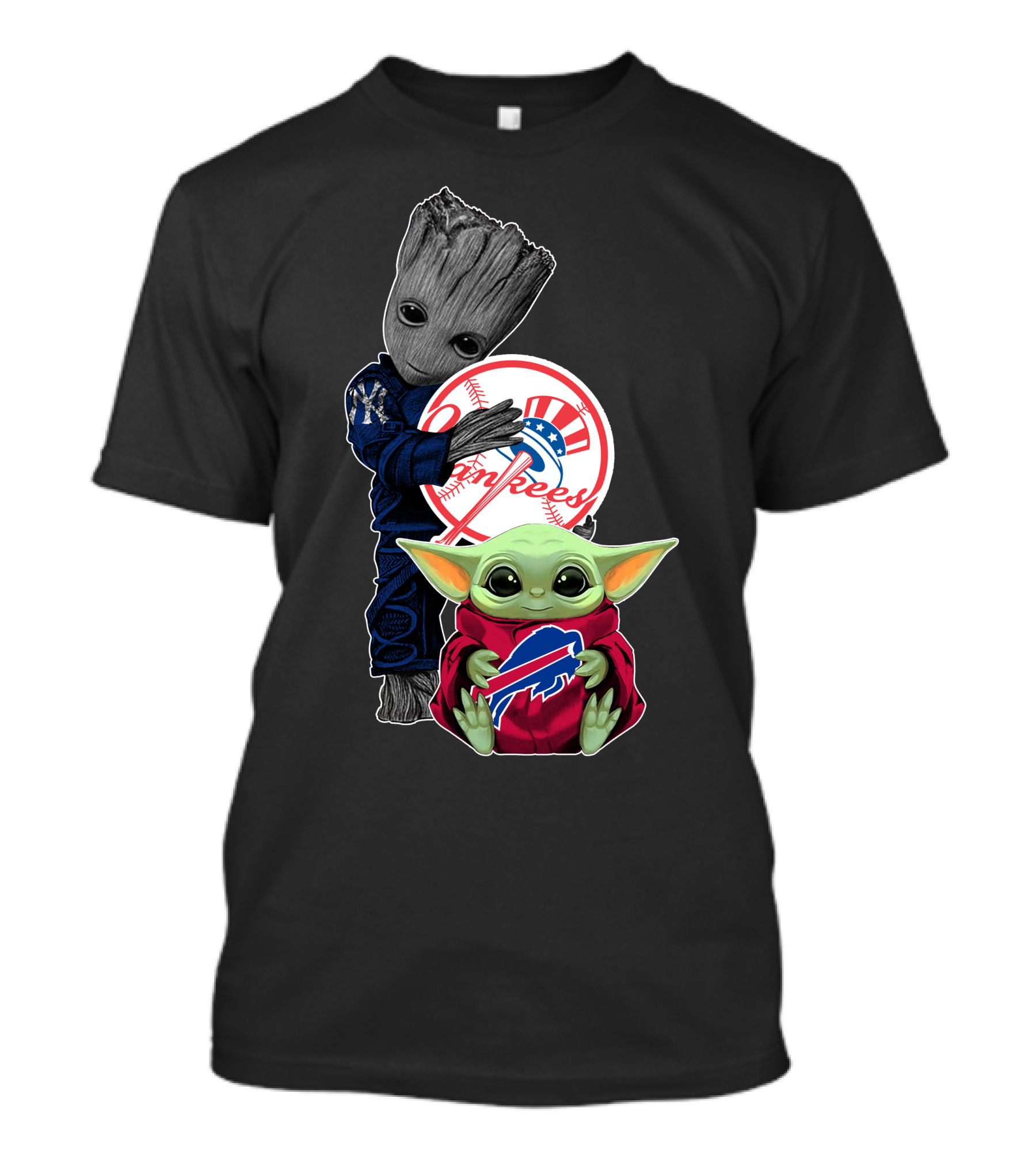 Yankees Groot Bills Baby Yoda T-Shirt