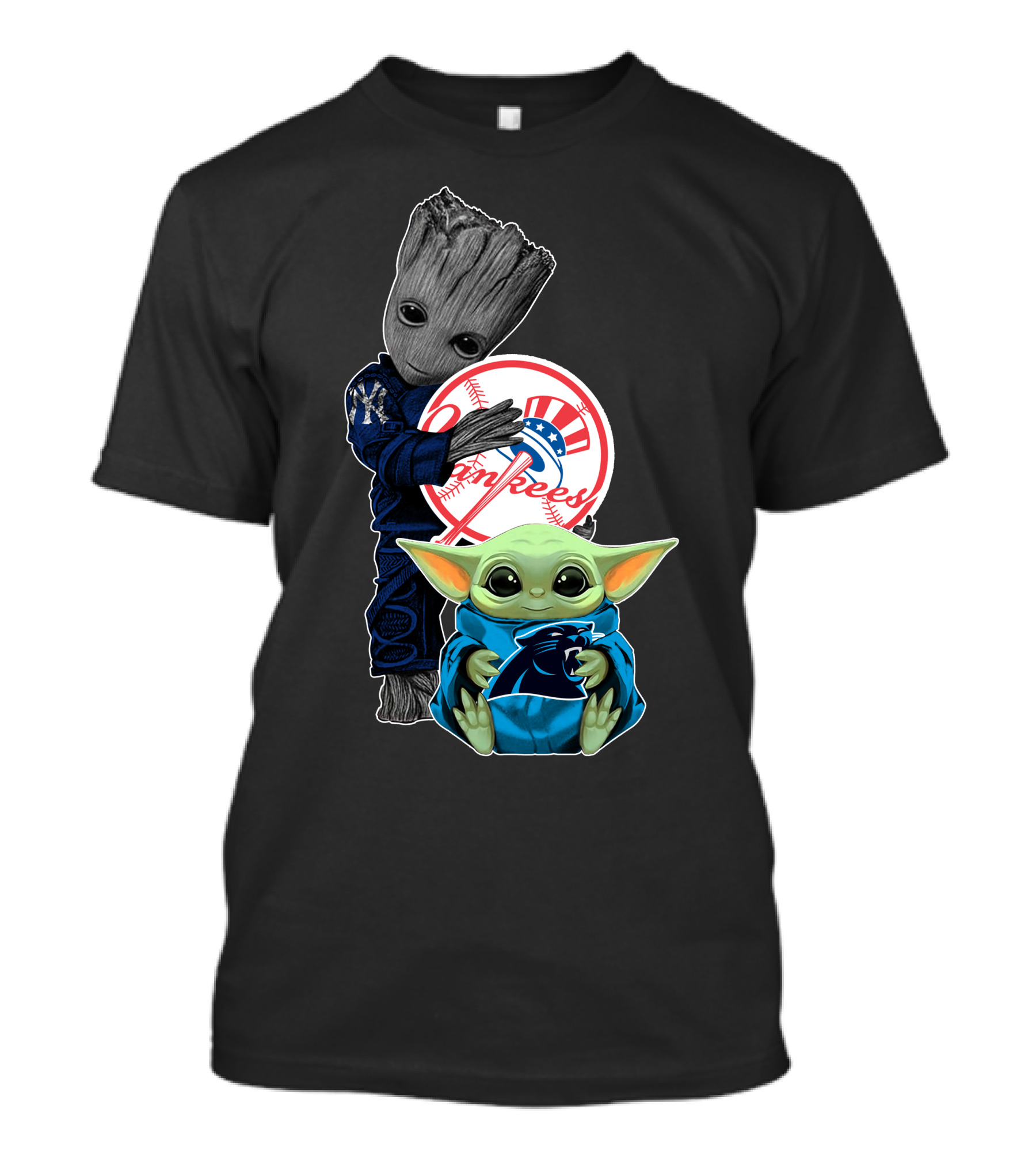Yankees Groot Baby Yoda Panthers Collaboration T-Shirt