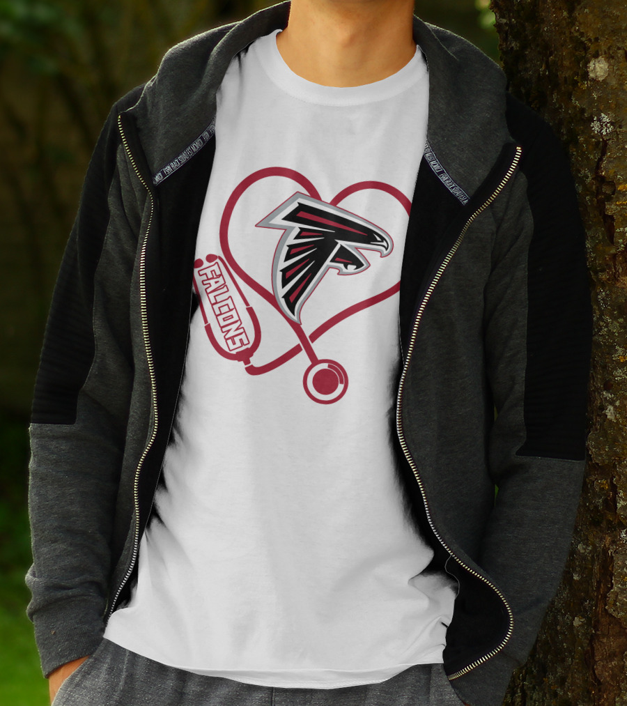 Atlanta Falcons Nurse Heart Stethoscope Love T-Shirt