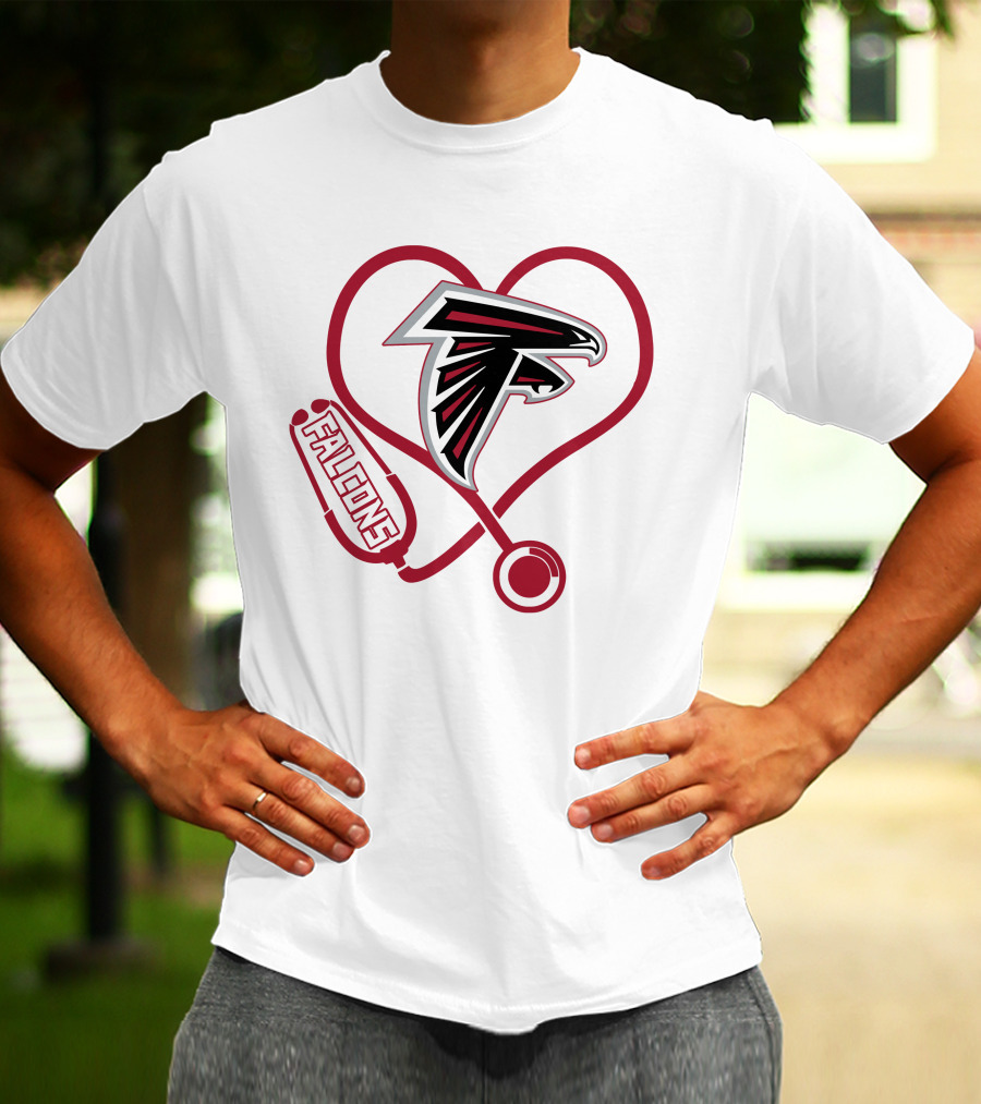 Atlanta Falcons Nurse Heart Stethoscope Love T-Shirt