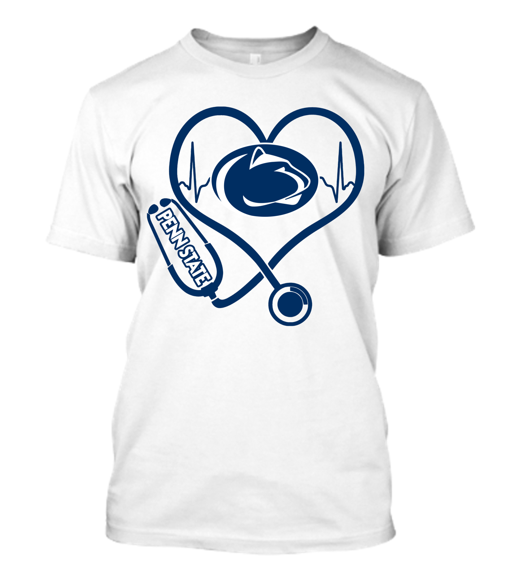 Penn State Nittany Lions Nurse Heartbeat Stethoscope Love T-Shirt