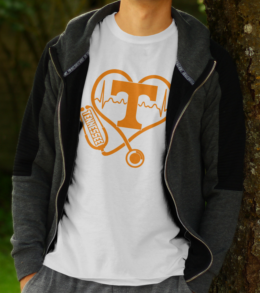 Tennessee Volunteers Nurse Heartbeat Stethoscope T-Shirt