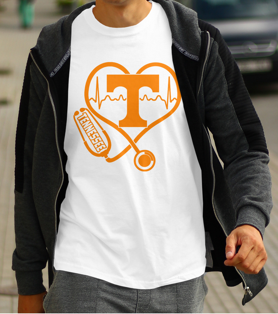 Tennessee Volunteers Nurse Heartbeat Stethoscope T-Shirt