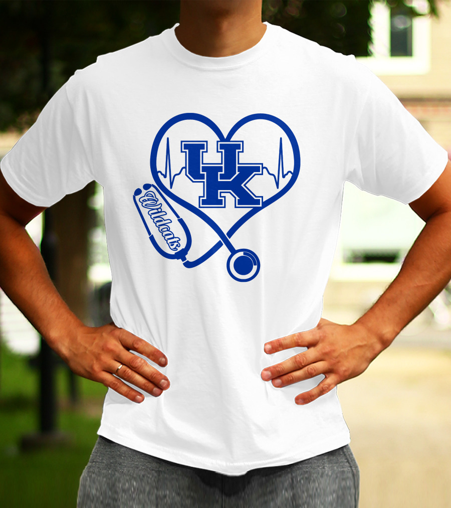 UK Wildcats Nurse Love Heart Stethoscope T-Shirt