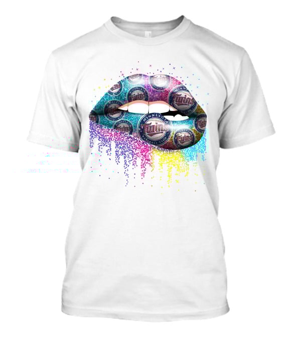 Minnesota Twins Baseball Lips Multicolor T-Shirt