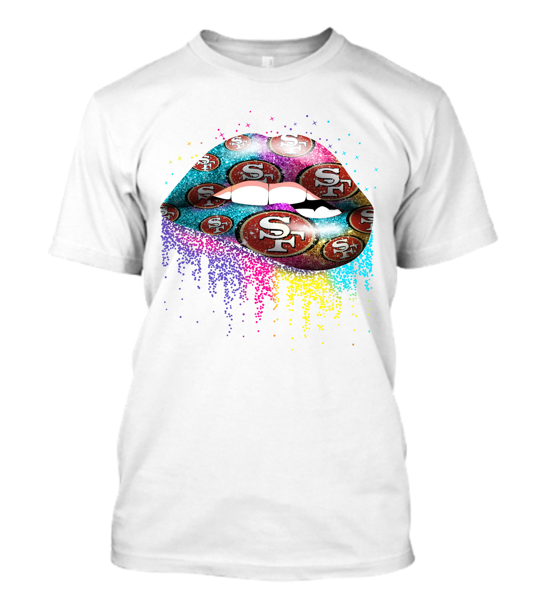 Lips San Francisco 49ers Glitter Logo T-Shirt
