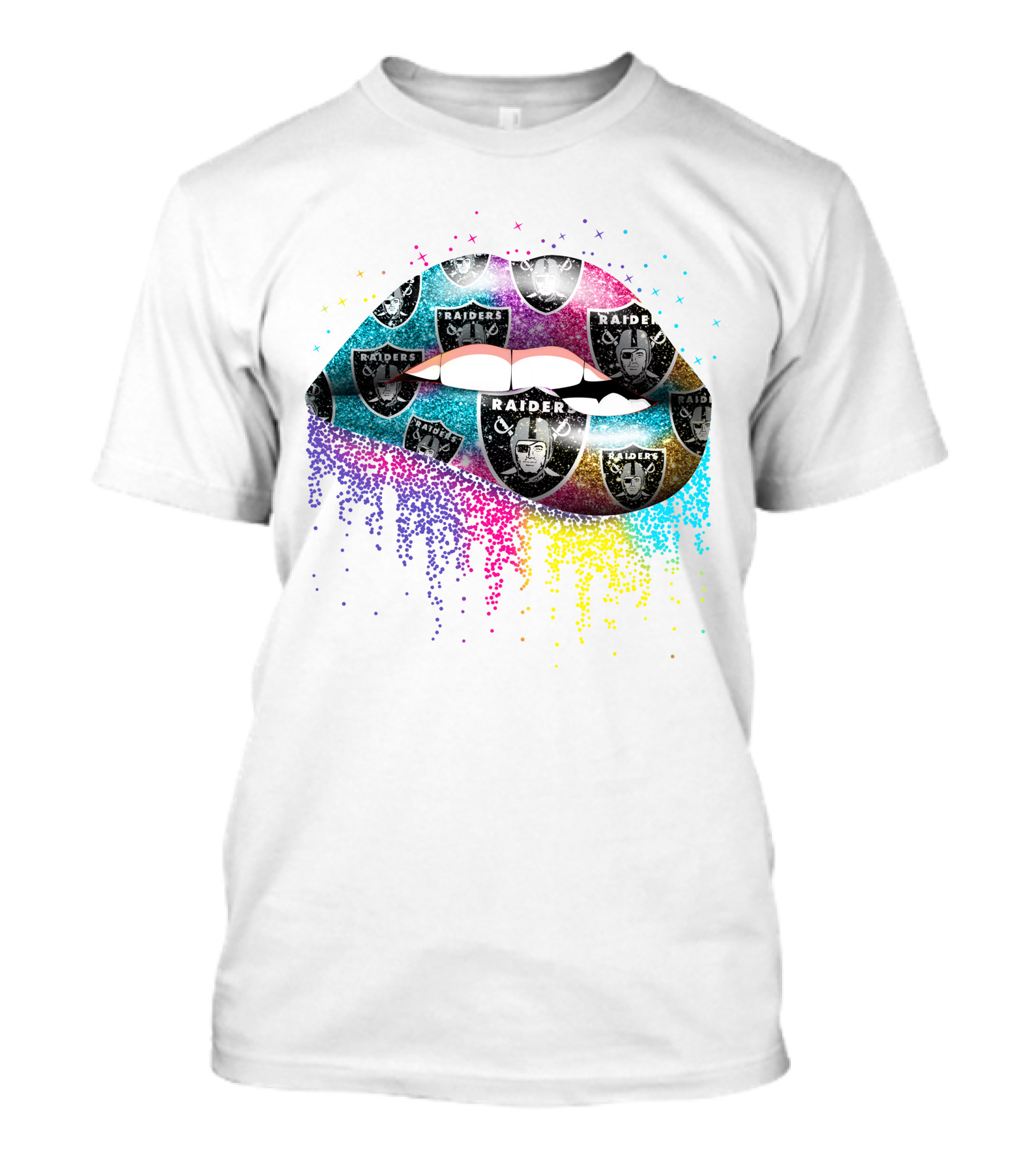 Oakland Raiders Lips Multi-Color T-Shirt