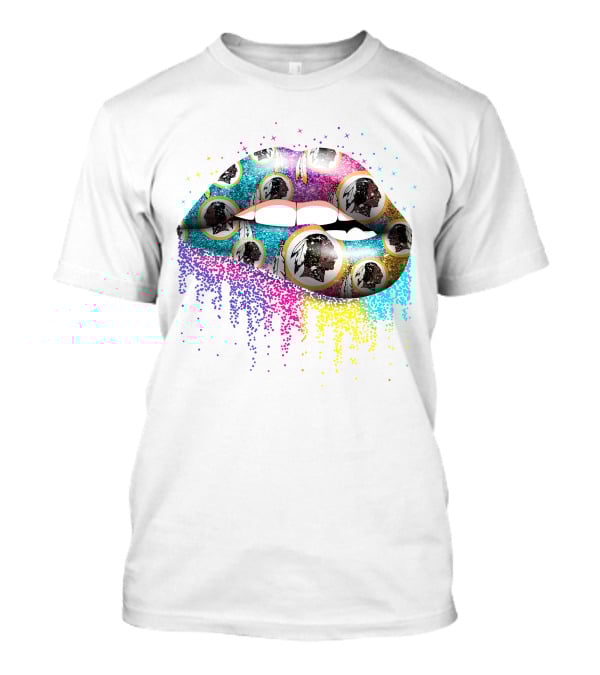 Lips Washington Glitter Logo Multicolor Sparkle T-Shirt