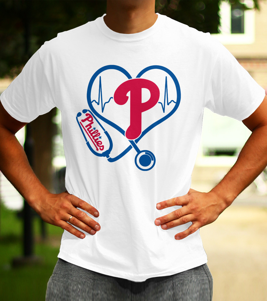 Philadelphia Phillies Nurse Heartbeat Stethoscope T-Shirt