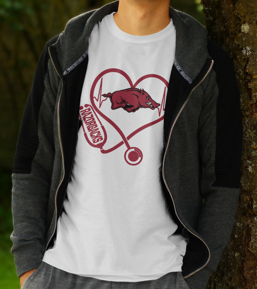 Razorbacks Nurse Heartbeat Arkansas Love T-Shirt