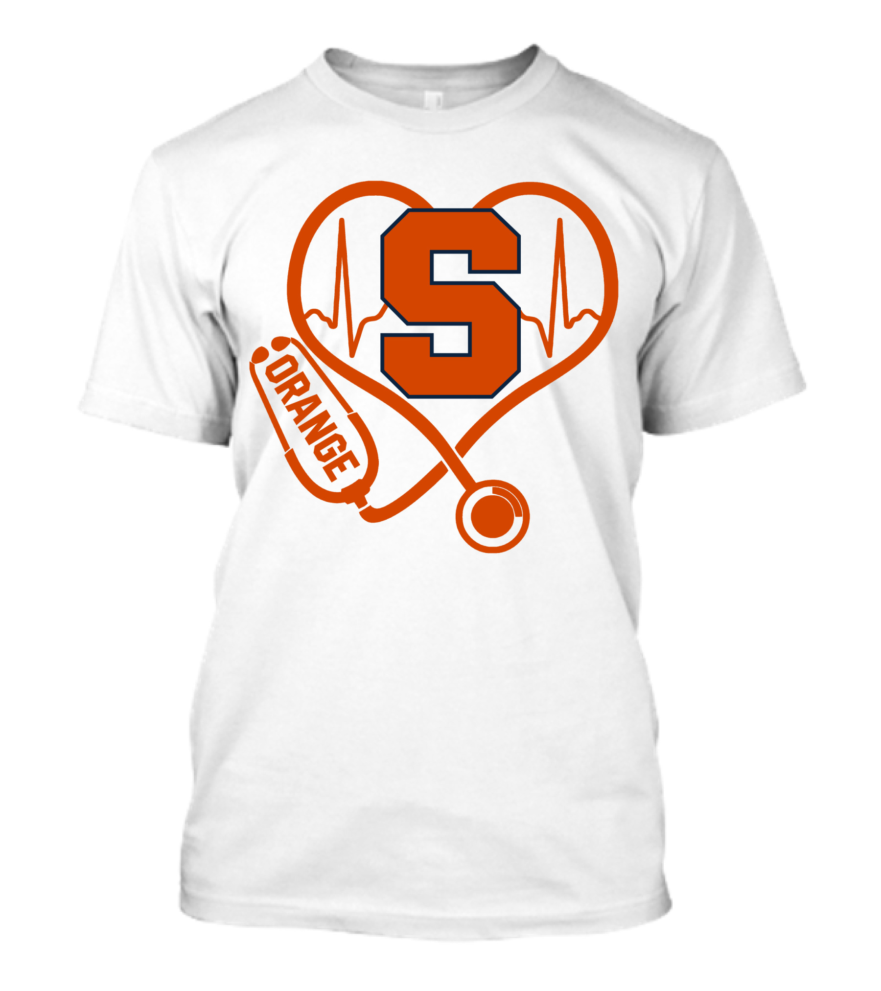 Nurse Heartbeat Syracuse Orange Stethoscope T-Shirt