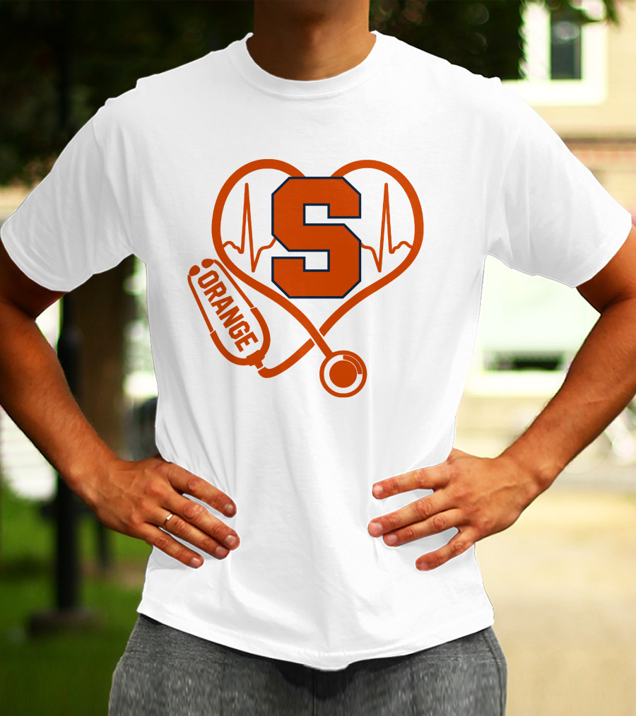 Nurse Heartbeat Syracuse Orange Stethoscope T-Shirt