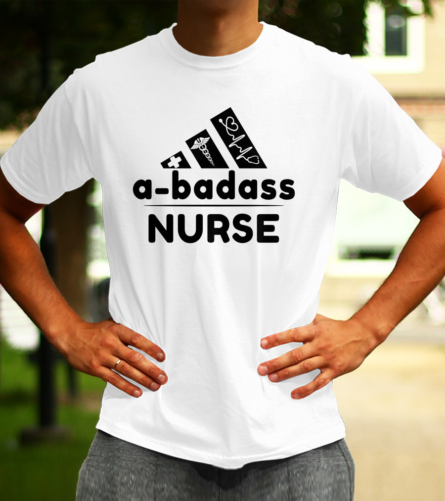 A-Badass Nurse Medical Heartbeat Symbol T-Shirt