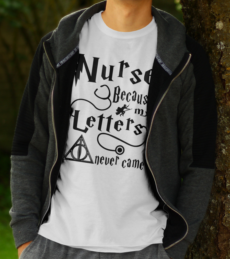 Nurse Because My Letters Never Came Wizard Symbol Wand And Triangle T-Shirt