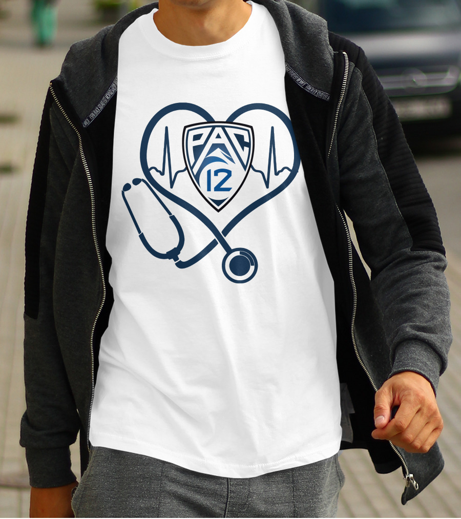PAC 12 Nurse Love Stethoscope Heartbeat T-Shirt