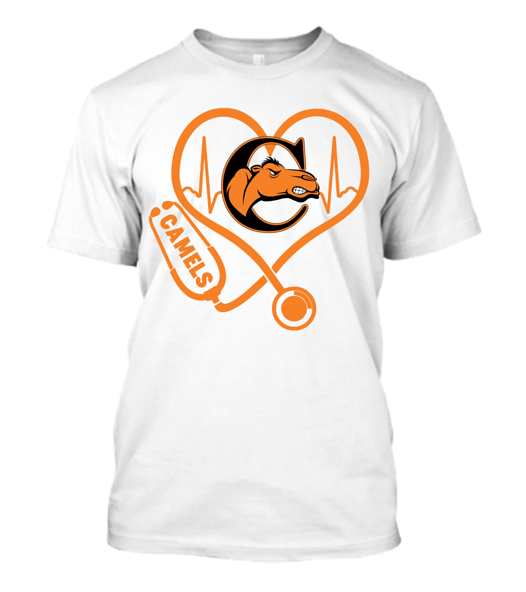 Nurse Love Camels Heartbeat Campbell Fighting Camels T-Shirt