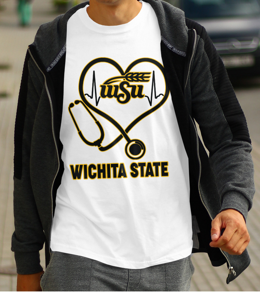 WSU Heartbeat Stethoscope Wichita State T-Shirt