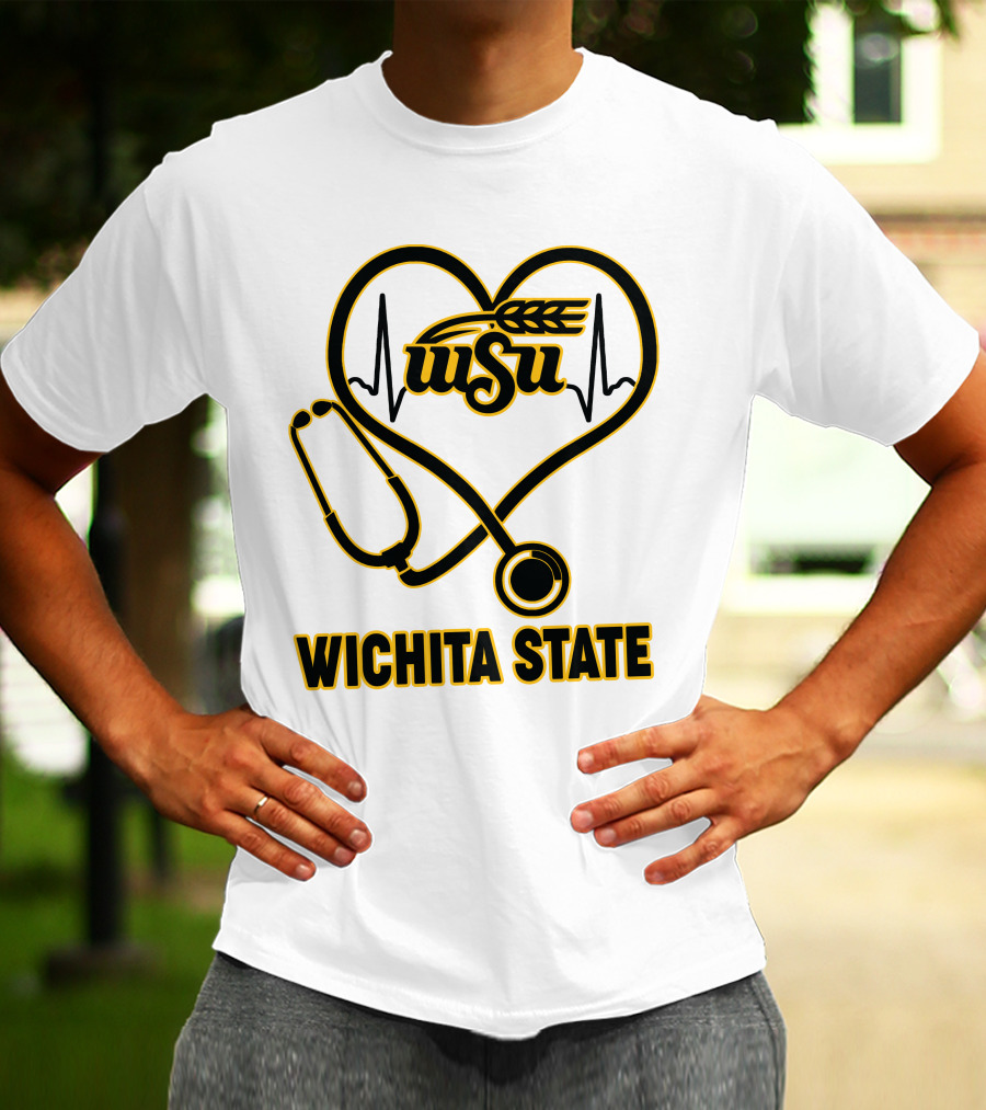 WSU Heartbeat Stethoscope Wichita State T-Shirt