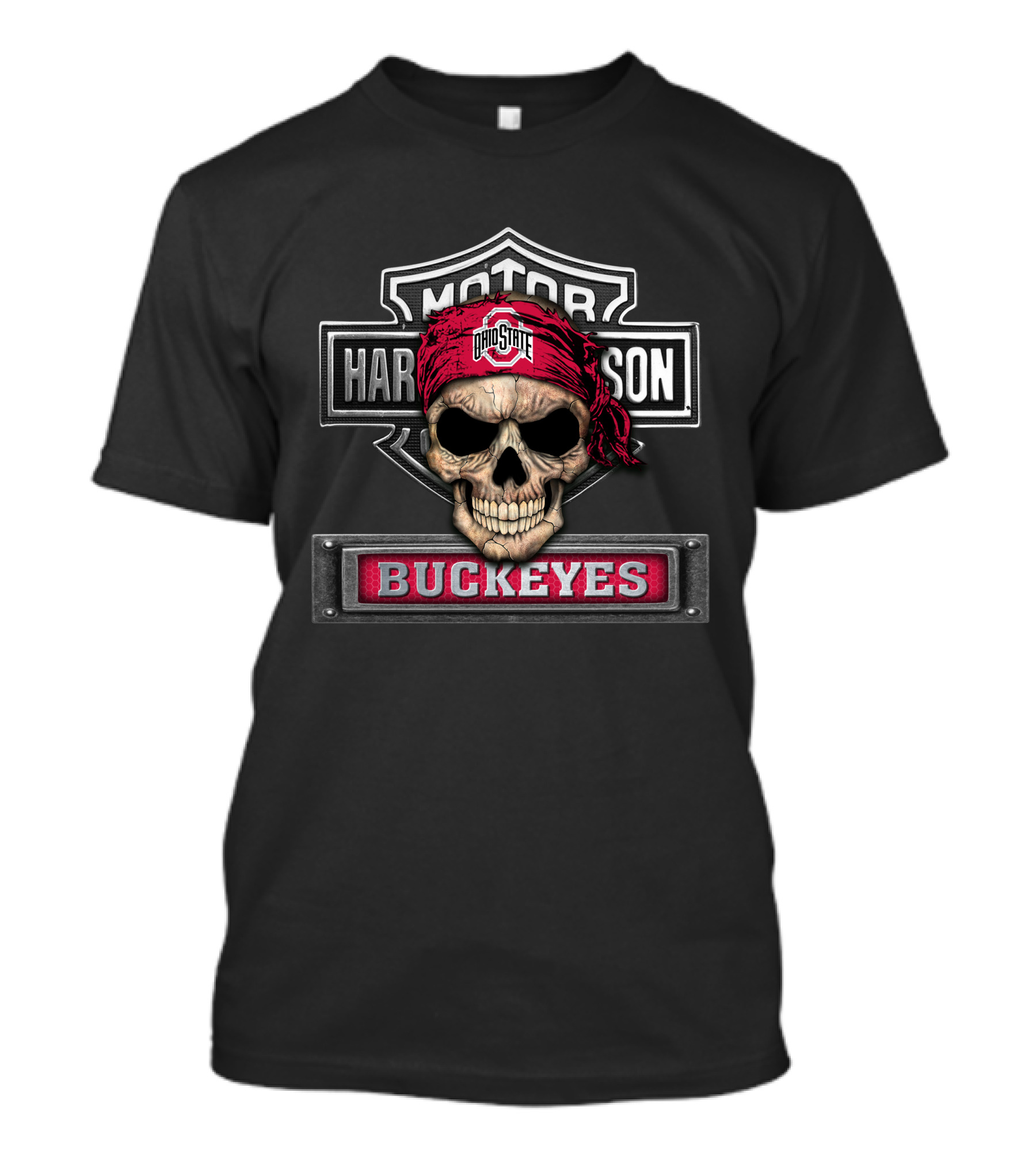 Harley Davidson Ohio State Buckeyes Skull Biker Ncaa T-Shirt