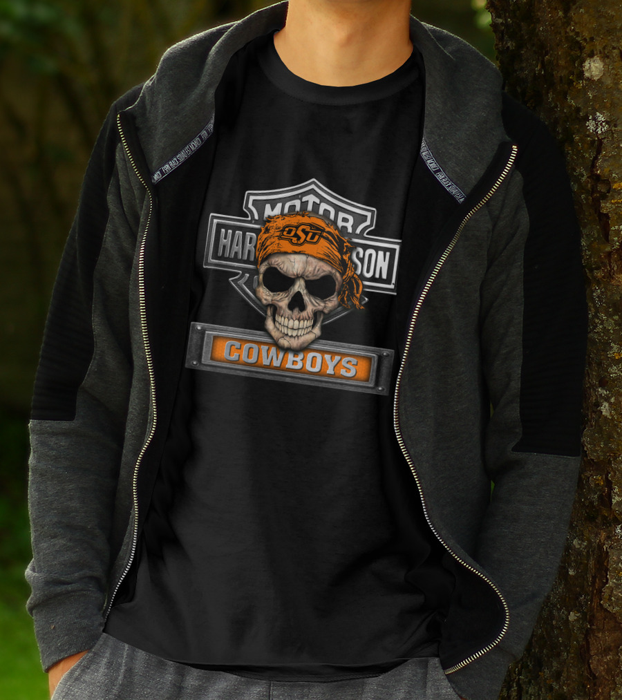 Harley Davidson Oklahoma State Cowboys Osu Skull T-Shirt