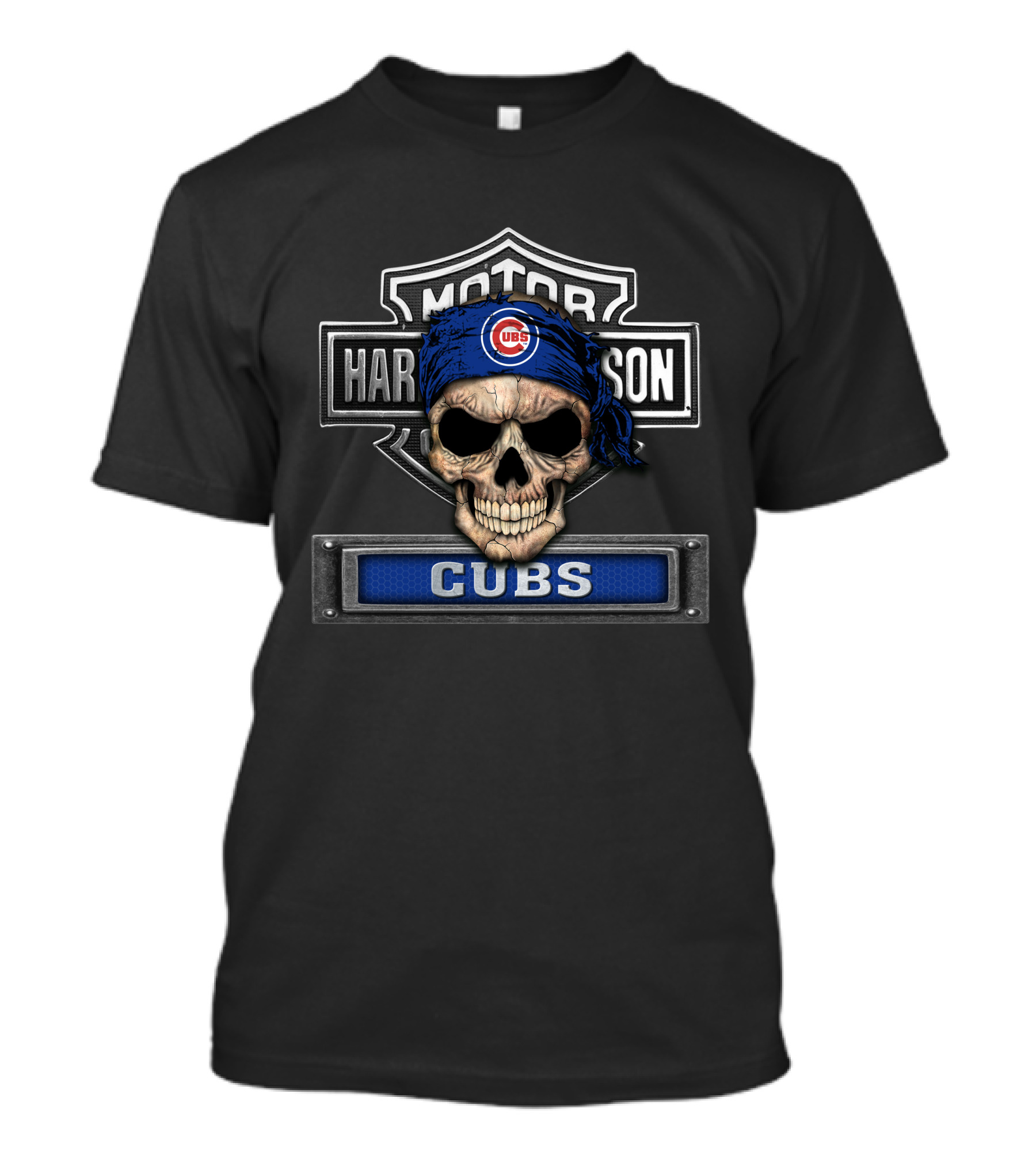 Harley Davidson Skull Biker Cubs Mlb Chicago T-Shirt