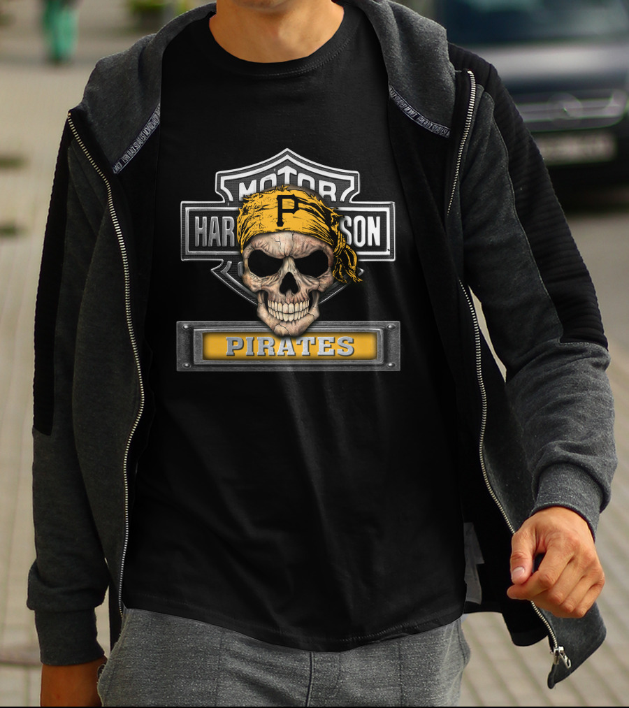 Harley Davidson Pittsburgh Pirates Skull T-Shirt