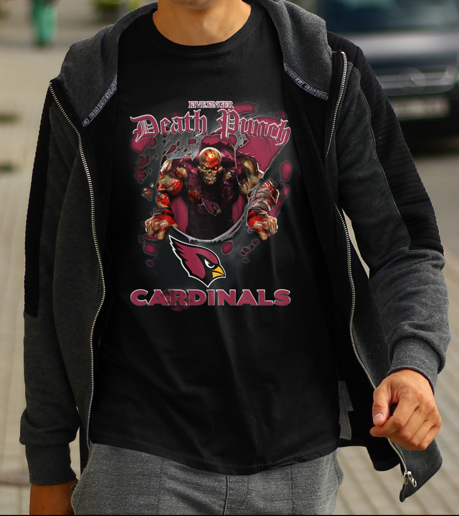 Harley Davidson Nfl Arizona Cardinals Five Finger Death Punch Biker T-Shirt