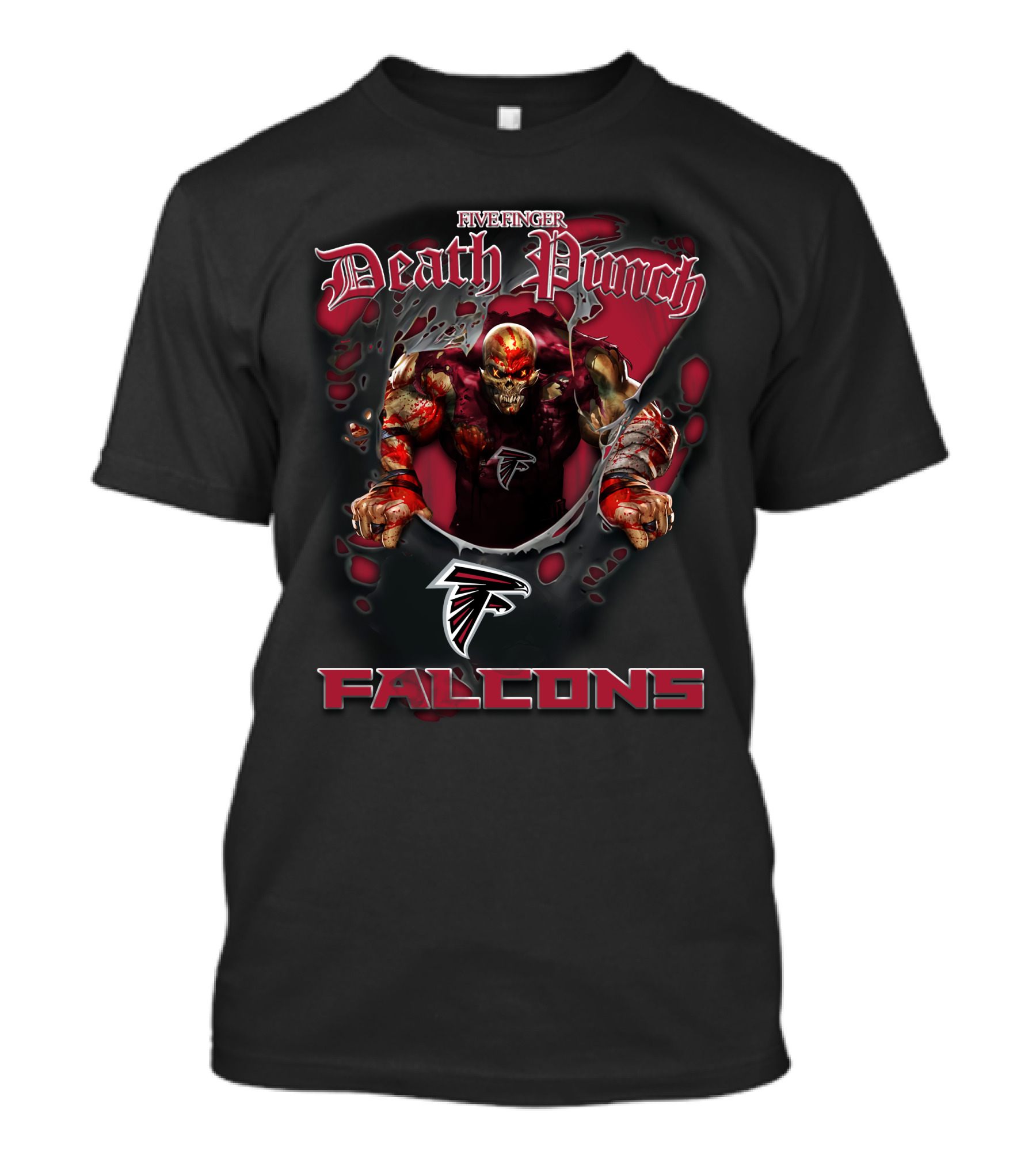 Five Finger Death Punch Nfl Atlanta Falcons Harley Davidson Motorcycle Biker T-Shirt