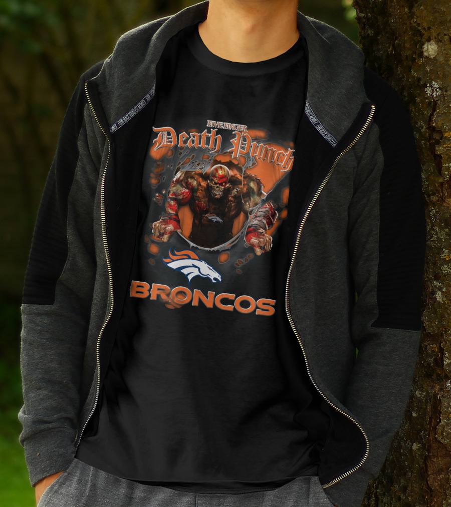 Five Finger Death Punch Denver Broncos Nfl T-Shirt