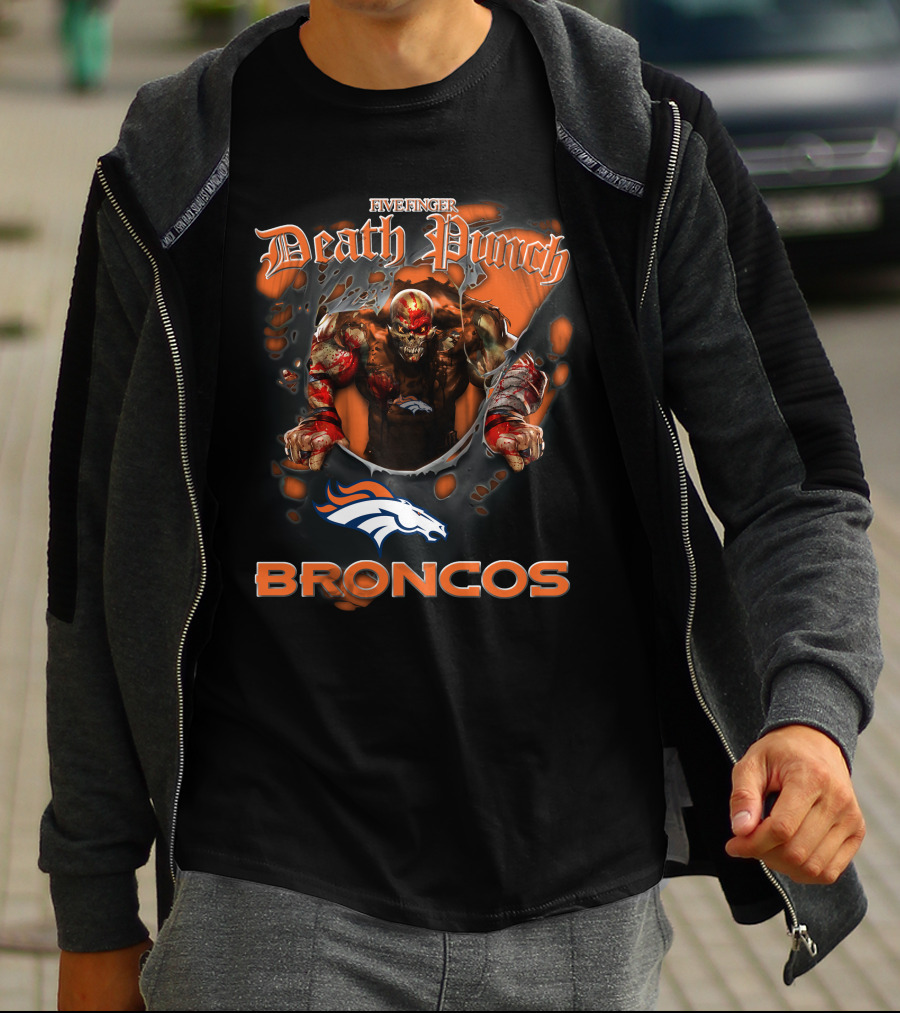 Five Finger Death Punch Denver Broncos Nfl T-Shirt