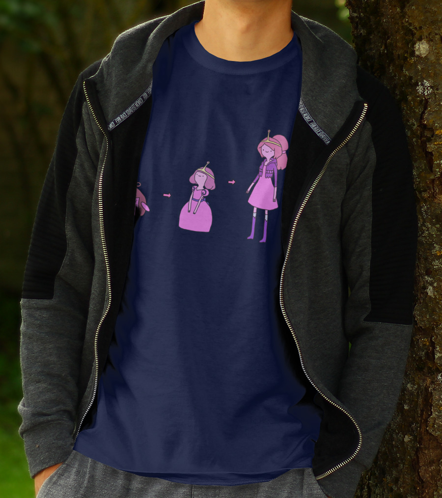Princess Bubblegum Transformation Evolution Adventure Time T-Shirt