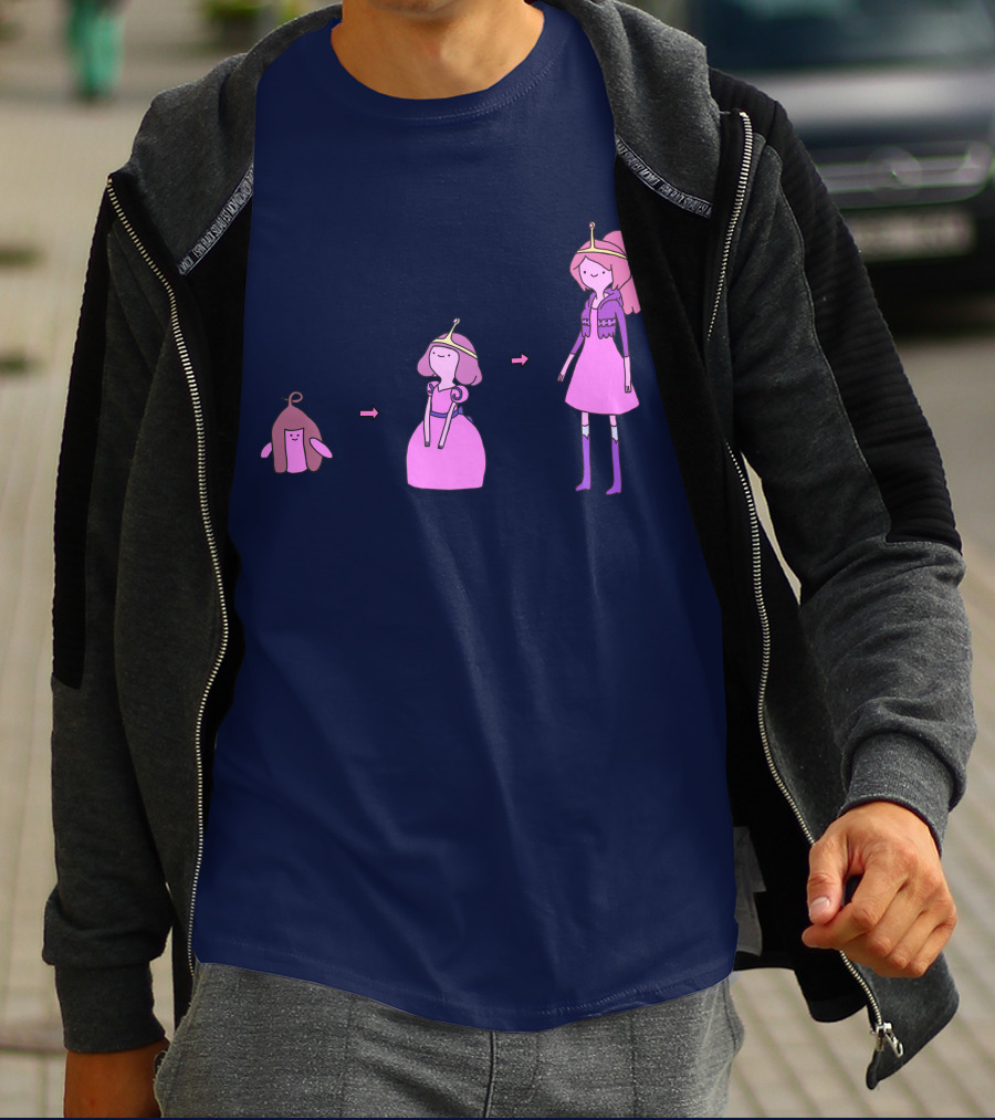Princess Bubblegum Transformation Evolution Adventure Time T-Shirt